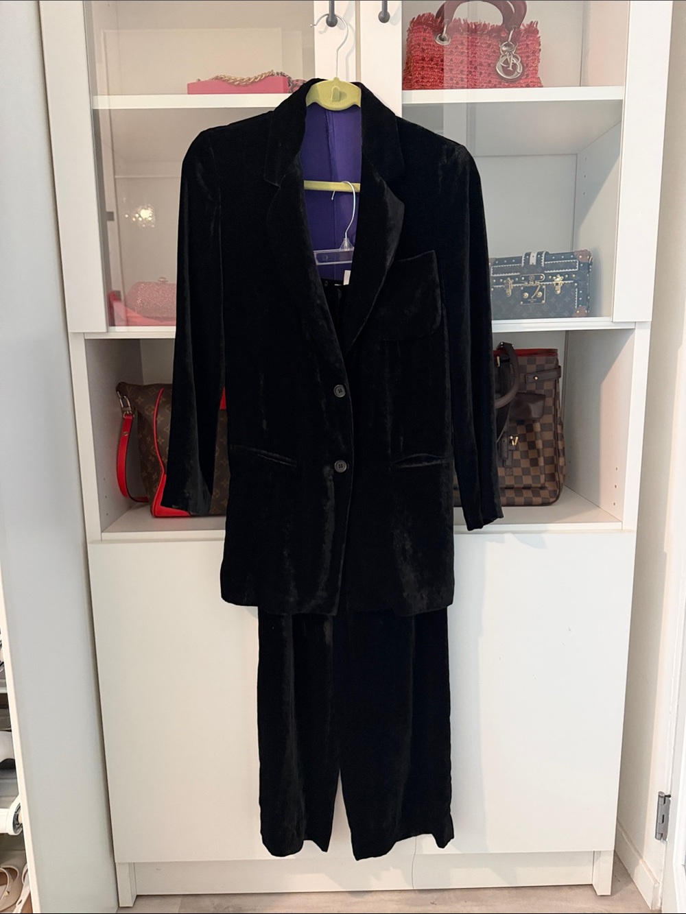 Emporio Armani Dark Purple Velvet Blazer and Trousers